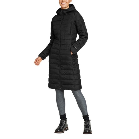 Eddie Bauer Ladies' Hooded Down Duffle Coat, Black - Picture 1 of 6